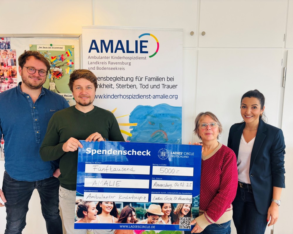 5.000 Euro für den Kinderhospizdienst Amalie – Spendenaktion auf dem Ravensburger Weihnachtsmarkt. Bild: lady circl.